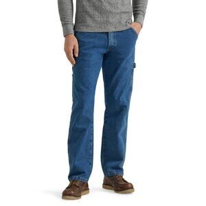 Wrangler Men's Carpenter Jean, Size 30x30, Relaxed Fit, Flexible Fabric, Blue